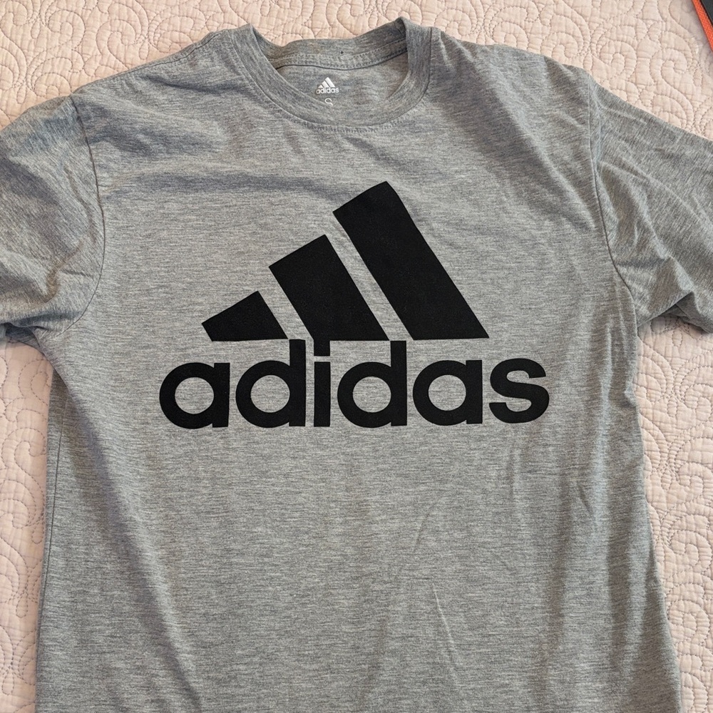 Adidas Black Logo Gray Men's Tee